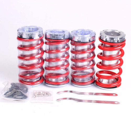 Honda/acura red adjustable 1"-4" lowering suspension coilover coil springs