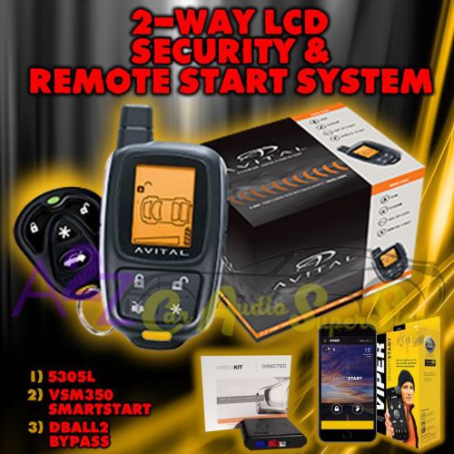 Avital 5305l replace 5303 2 way remote start car alarm security+ vsm350 + dball2