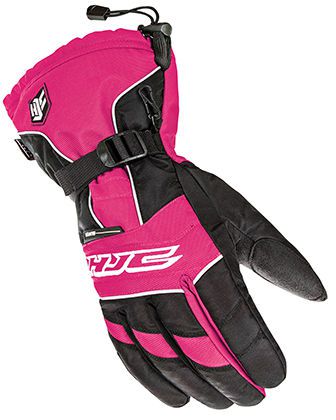 Hjc 15 ladies storm pink/black waterproof insulated snowmobile riding glove