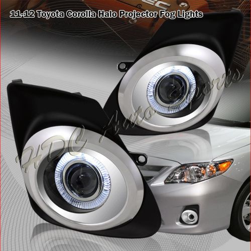 For 2011-2013 toyota corolla halo projector bumper driving fog lights lamps kit