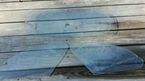 1946 dodge club coupe curved back rear side window glass set 3 pieces