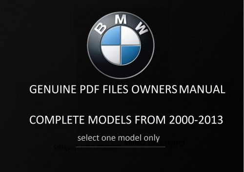 Free genuine bmw owners manual pdf format 2000-2016  models