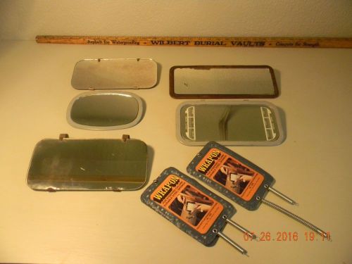 Vintage visor mirrors and title holders rat rod