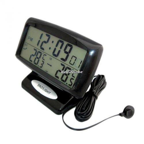 Car electronic clock thermometer dual sensors car double show blue backlight g8