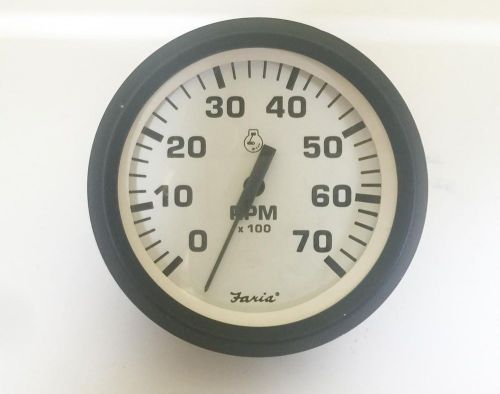 Faria euro white tachometer 7000 rpm gas all outboard