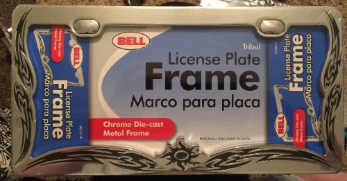 Bell chrome die-cast metal license plate frame~universal~new