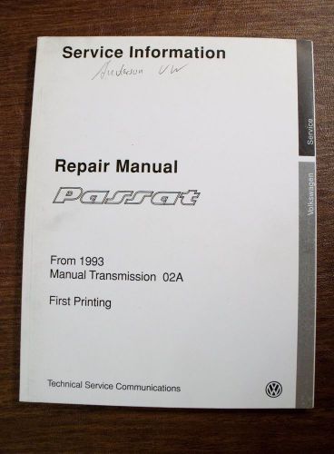 Vw repair manual passat from 1993 manual transmission 02a