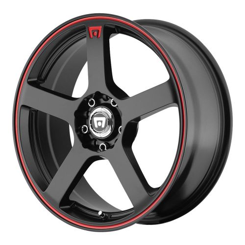 5 lug 114.3 4.5 112 17&#034; inch black red wheels 17x7 +40mm set of 4 rims