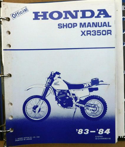 1983 – 84 honda shop manual for an xr350r motorcycle