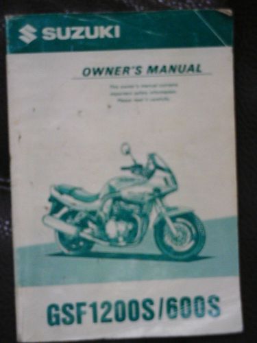 Suzuki gsf1200s 600s owner&#039;s manual