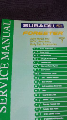 2002 subaru forester section 7 service repair shop manual oem
