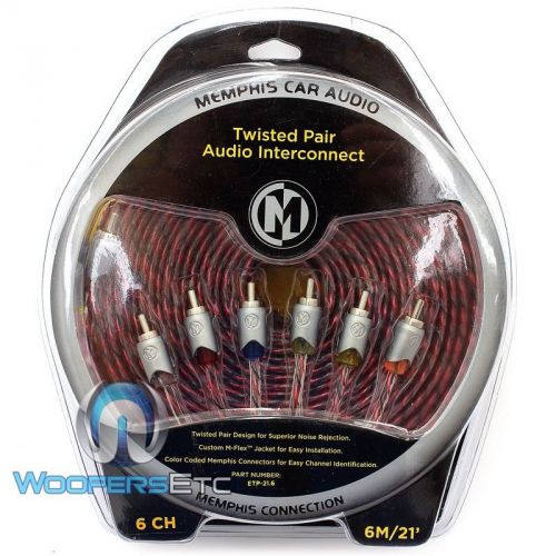 Memphis etp-21.6 21 feet 6 channel twisted audio rca jack amplifier cable wire