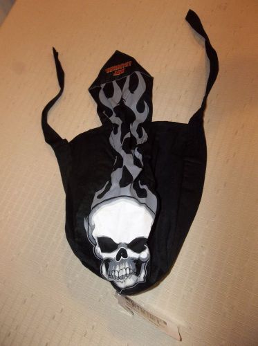 Hot leathers skull flame bandana biker do rag head wrap skull cap doo rag du rag