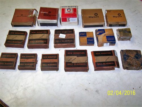 Large box lot of 1930s-40s-50s-60s gm, delco, hyatt, new departure bearings nos