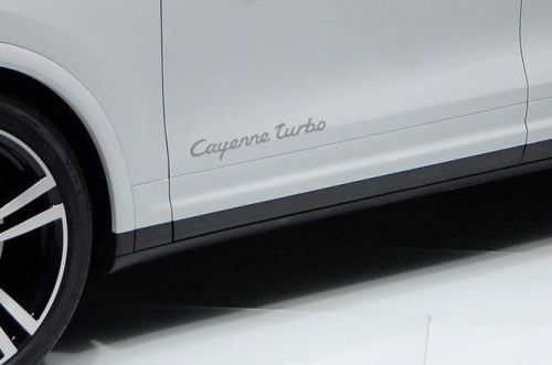 2x &#034;cayenne turbo&#034; style vinyl sticker decal emblem like porsche