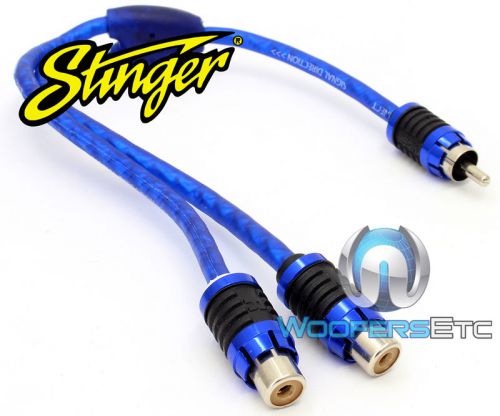 Stinger si62yf 2-channel 6000 audiophile car rca y-adapter cable wire cord new