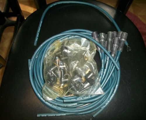 Mallory,mallory 824,mallory universal fit plug wire set ,7mm,straight boot,blue