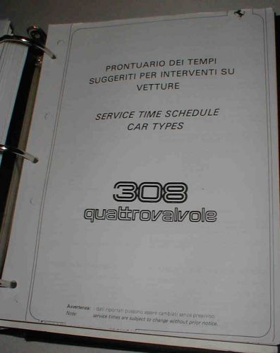 Ferrari 308 qv service times guide - factory manual