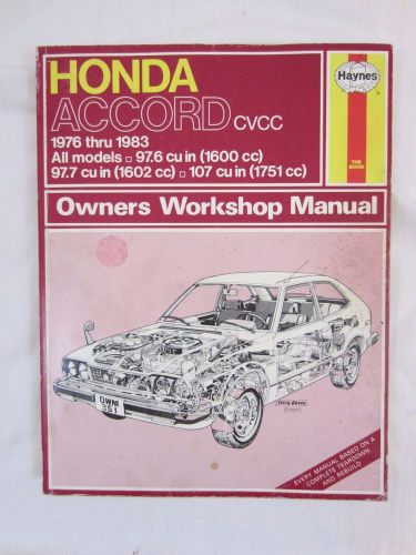 Haynes automotive repair manual honda accord cvcc 1976-1983 #351