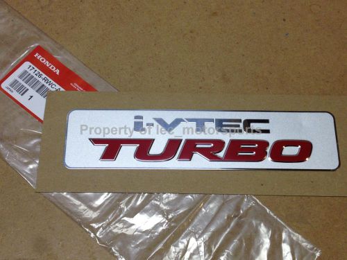 Oem acura "i-vtec turbo" rsx k20 civic si t4 t3 greddy rdx engine emblem decal