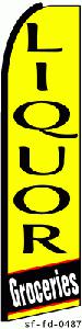 Liquor groceries swooper flag 16 ft tall business banner