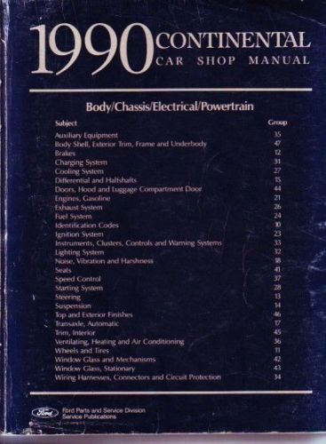 1990 lincoln continental factory shop service repair manual