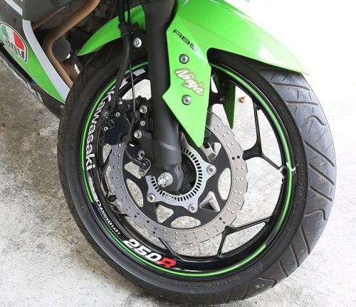 4pcs 17&#034;motorcycle wheel decal inner rim stripe tape sticker kawasaki ninja z250