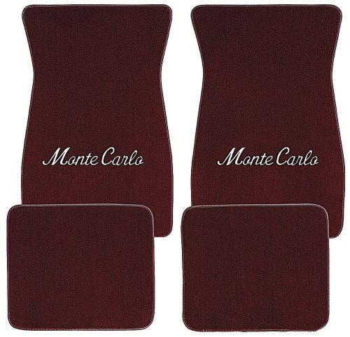 Monte carlo floor mats maroon new fits 1978-1988 cutpile gm licensed product