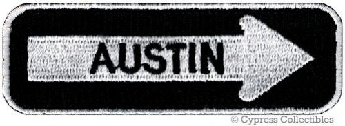 Austin road sign biker patch embroidered iron-on motorcycle vest emblem new
