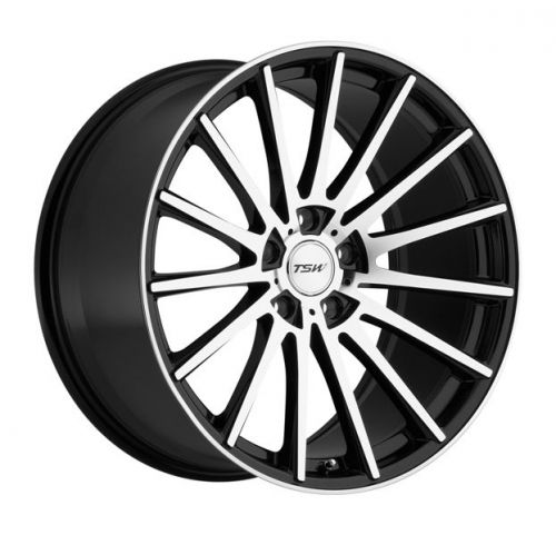 19x9.5 tsw chicane 5x114.3 rims +40 black w/mirror cut face wheels (set of 4)