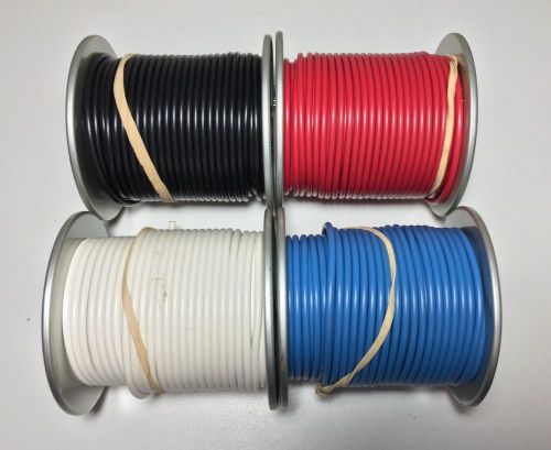 4 rolls 100&#039; feet each 14 gauge primary wire stranded 19, white black red blue