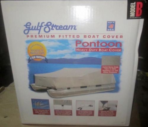 Gulfstream 21&#039;-24&#039; pontoon boat cover bc412 model b coated cotton canvas gray
