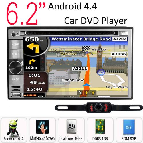 Free map+camera+6.2"android4.4 car dvd player 3d gps 3g wifi radio bt rds radio
