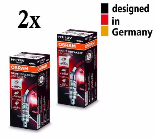 2x H1 OSRAM Night Breaker Unlimited +110% 55W 12V P14.5s bulbs halogen 64150NBU, US $20.50, image 1