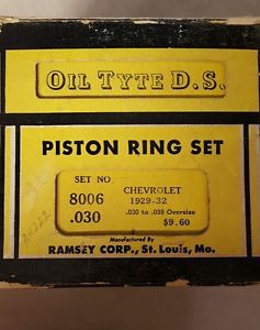 1929 30 31 32 chevrolet  piston ring set   .030 to .039 oversize. set # 8006