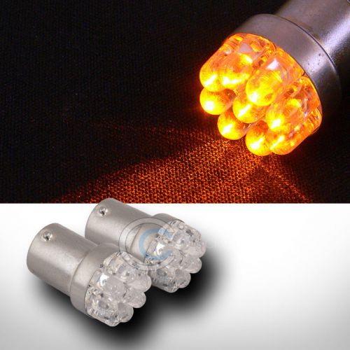 2x yellow 1156/ba15s 9 count led light bulb backup/reverse lamps 5008 7506 7527