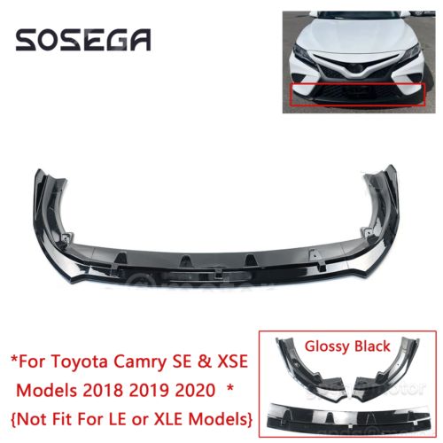For Toyota Camry SE/XSE 2018 2019 2020 V2 Glossy Black Front Bumper Lip Splitter, US $46.99, image 12