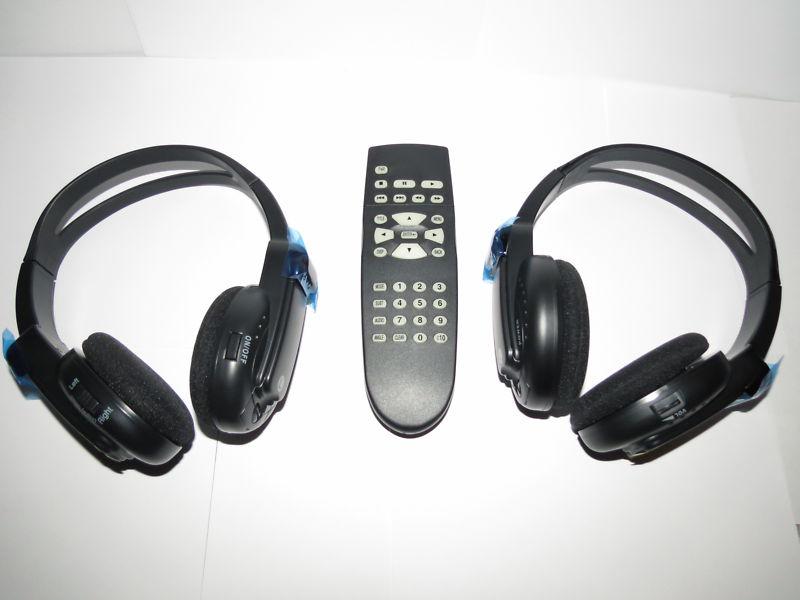 2 headphones & remote for nissan armada dvd remote (2004-2012) 