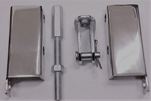 Chrome 9" Dual Power Brake Booster Master Cylinder Bracket Clevis Kit DISPLAY, US $179.87, image 3