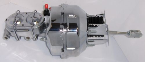 Chrome 9" Dual Power Brake Booster Master Cylinder Bracket Clevis Kit DISPLAY, US $179.87, image 4