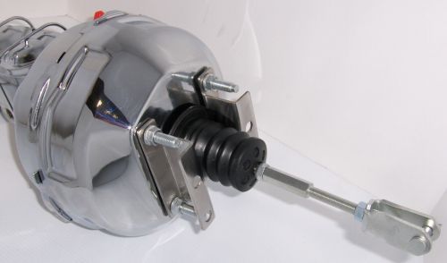 Chrome 9" Dual Power Brake Booster Master Cylinder Bracket Clevis Kit DISPLAY, US $179.87, image 11