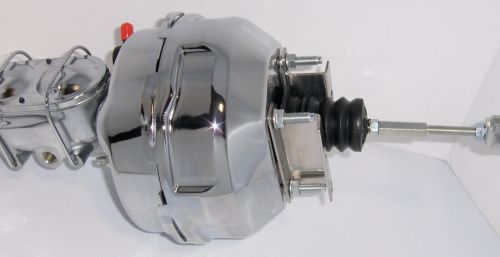 Chrome 9" Dual Power Brake Booster Master Cylinder Bracket Clevis Kit DISPLAY, US $179.87, image 12