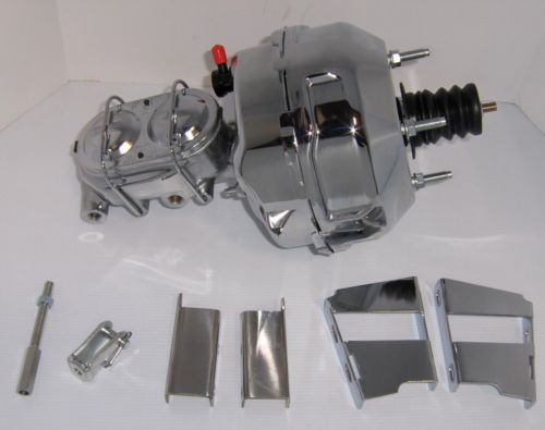 Chrome 9" Dual Power Brake Booster Master Cylinder Bracket Clevis Kit DISPLAY, US $179.87, image 14