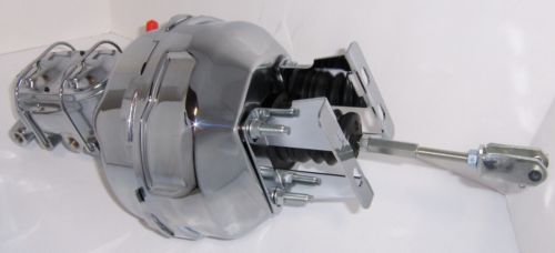 Chrome 9" Dual Power Brake Booster Master Cylinder Bracket Clevis Kit DISPLAY, US $179.87, image 17