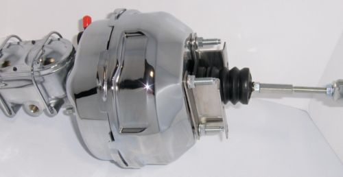 Chrome 9" Dual Power Brake Booster Master Cylinder Bracket Clevis Kit DISPLAY, US $179.87, image 23