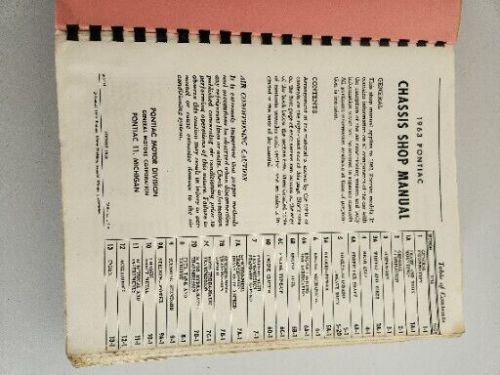 1963 Pontiac Shop Manual Pontiac Motor Division General Motors Corp. Book, US $29.37, image 5