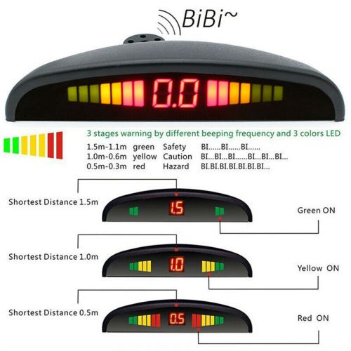 Rear Buzzer Radar System Kit Sound Alarm 4 Parking Sensors Car Reverse Backup, US $29.79, image 7