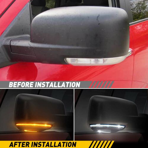 White Amber LED Puddle Lights For 09-22 Dodge RAM Side Mirror Lights Signal Lamp, US $39.99, image 9