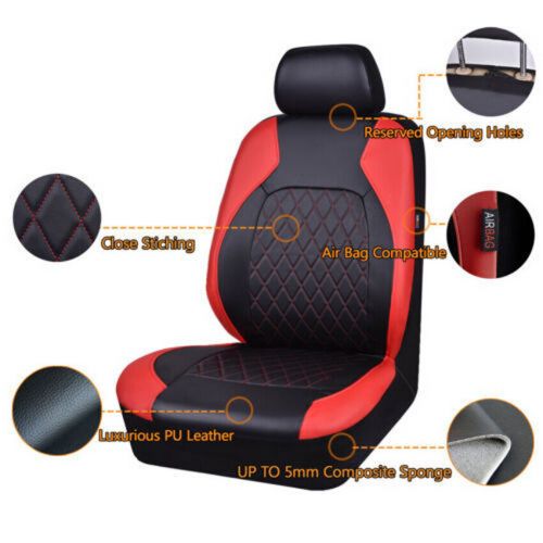 9 Pcs Set Front Rear Cushion PU Leather 5-Sits Car Seat Covers Full Interior, US $69.01, image 6