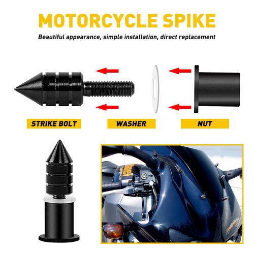5MM Black Windscreen Motorcycle Windshield Spike Kit Wind screen Bolt Screw 10x, US $12.99, image 5
